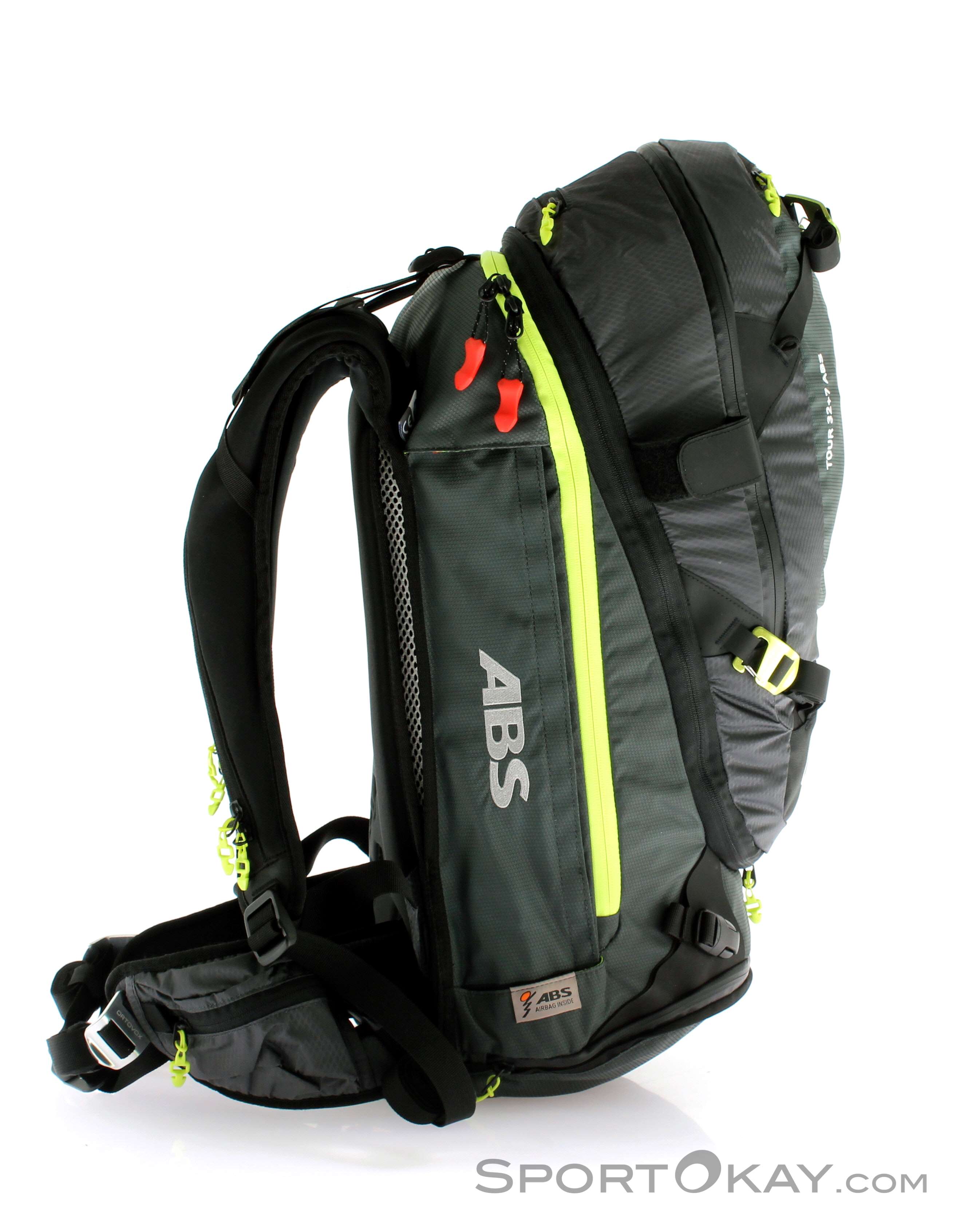 雪崩エアバッグ　Ortovox　TOUR 32+7ABS　ブラックグレー Ortovox Tour 32+7L ABS Airbagrucksack ohne Kartusche