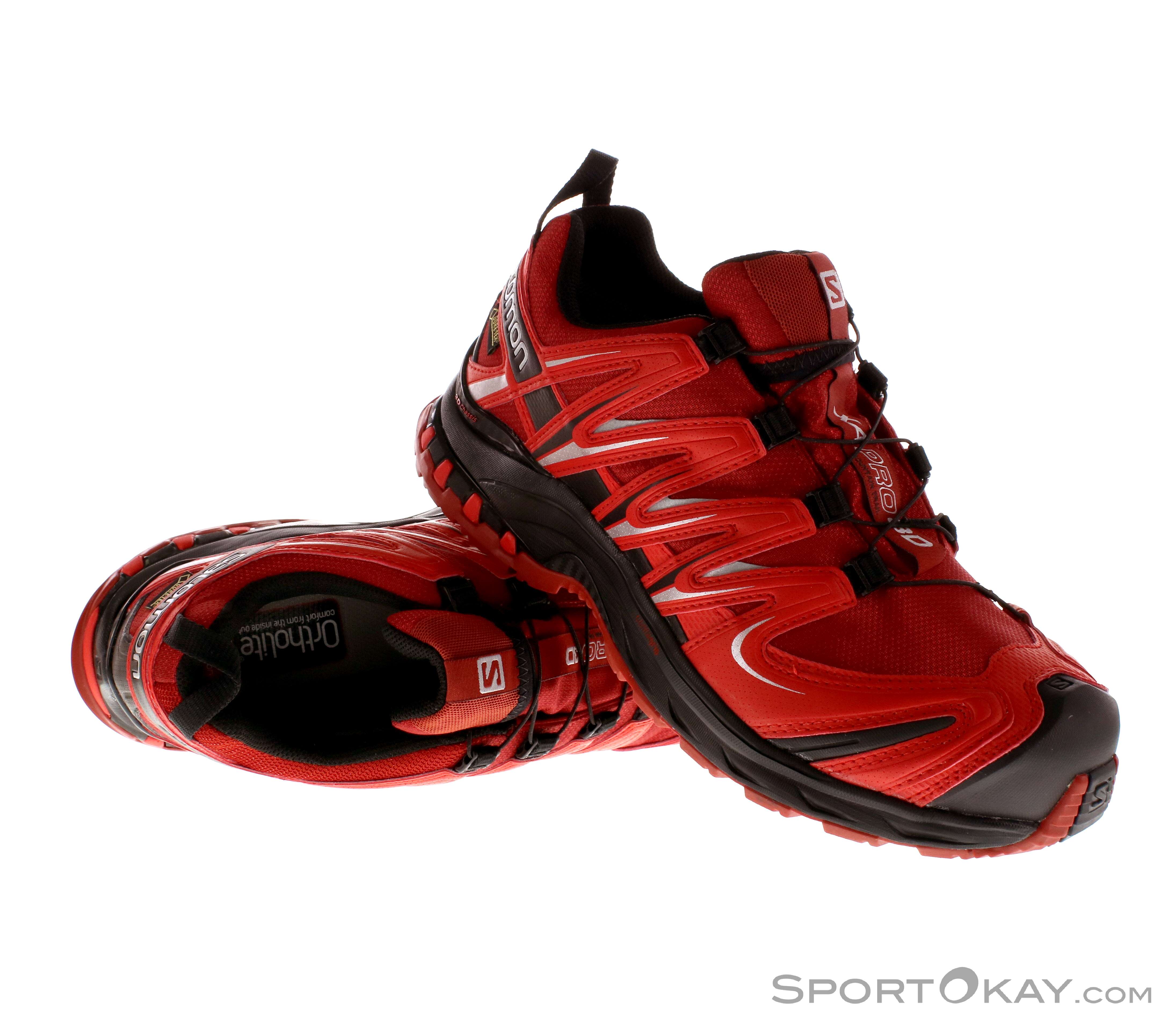 Salomon XA PRO 3D GORE-TEX レッド Salomon XA Pro 3D GTX Mens Trail Running Shoes Gore-Tex - Trail