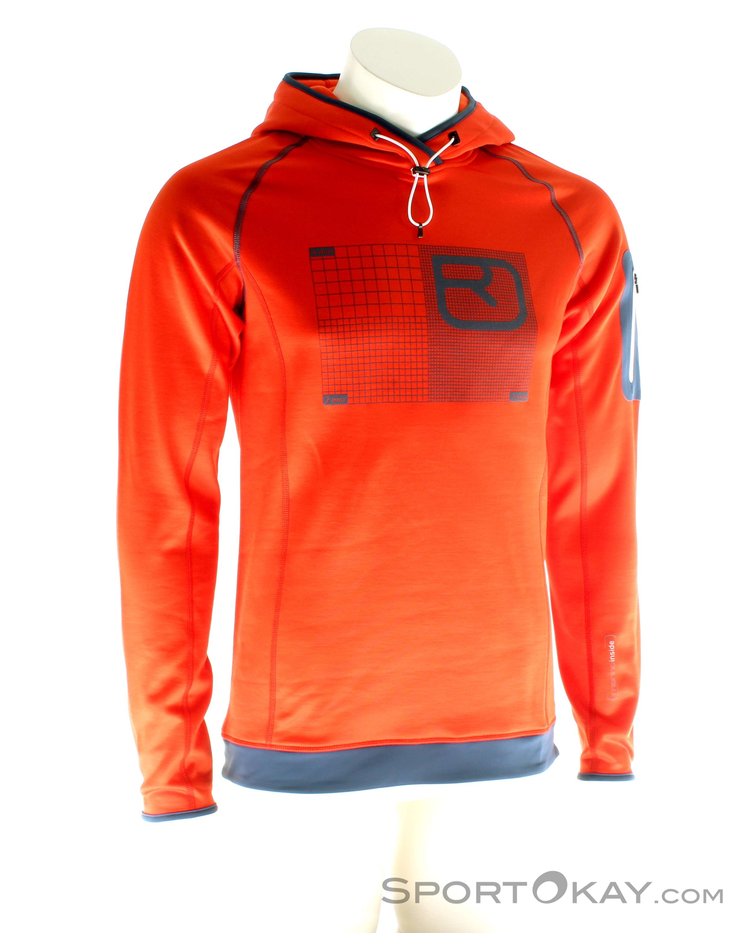 Ortovox Fleece Logo Hoody Uomo Maglia da Sci Alpinismo Maglie