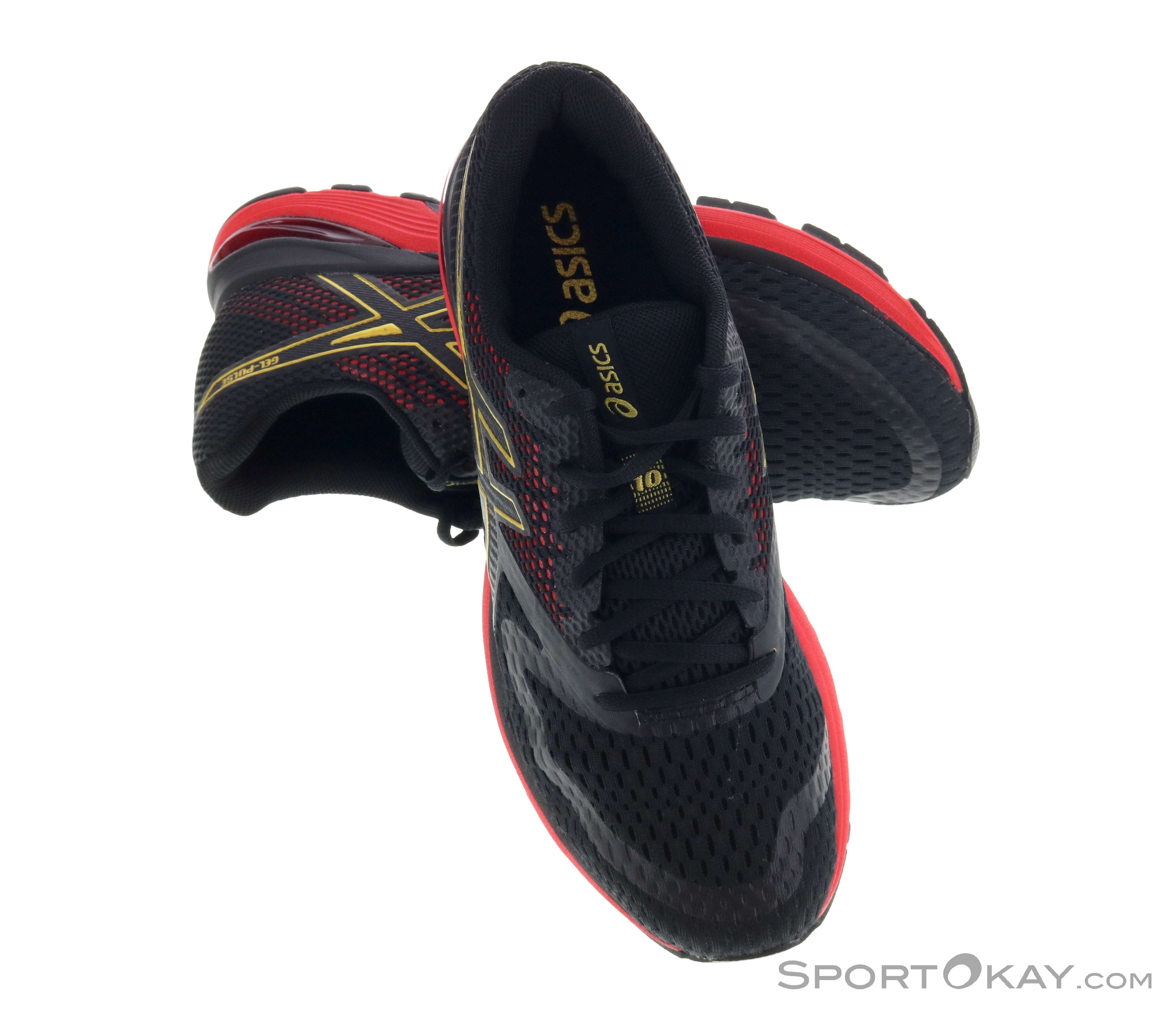 Asics Footwear Asics Gel Pulse 10 Black Red Asics Gel Pulse Mens