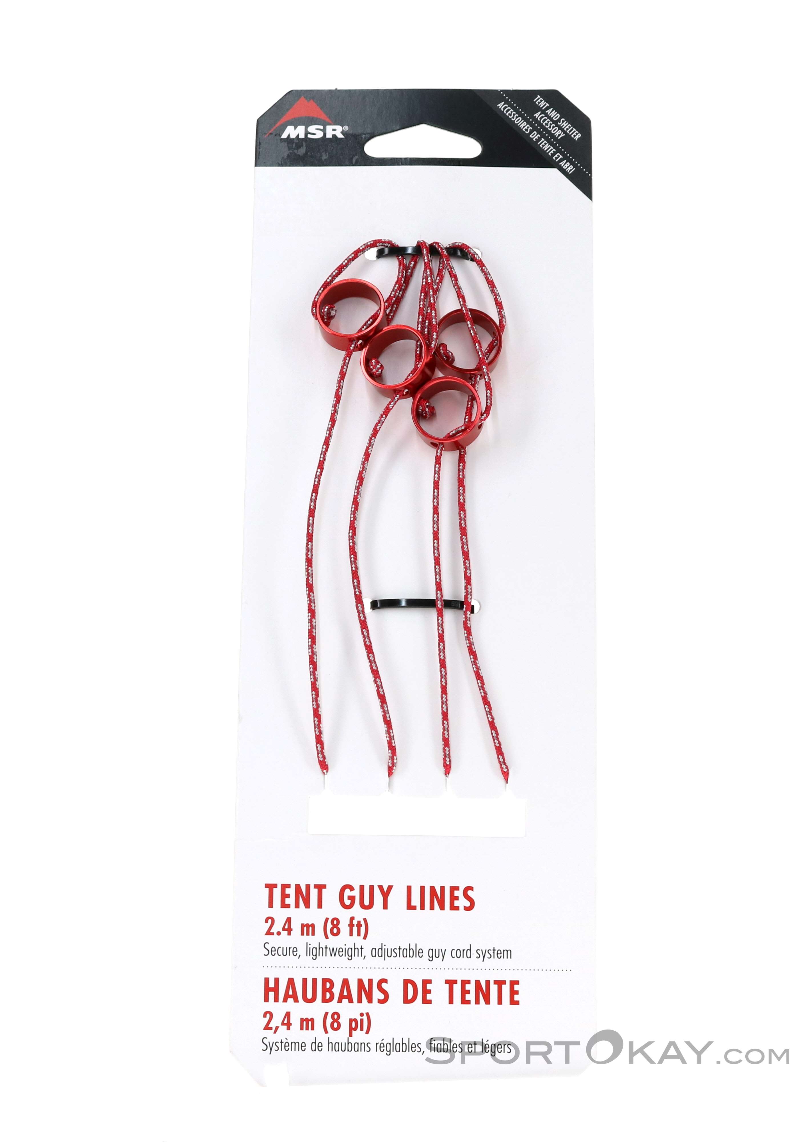 MSR Tiranti Regolabili In Nylon Per Tenda – Set Da 4 Con Tensinghia CamRing, Antiscivolo, Leggeri 2,4 M