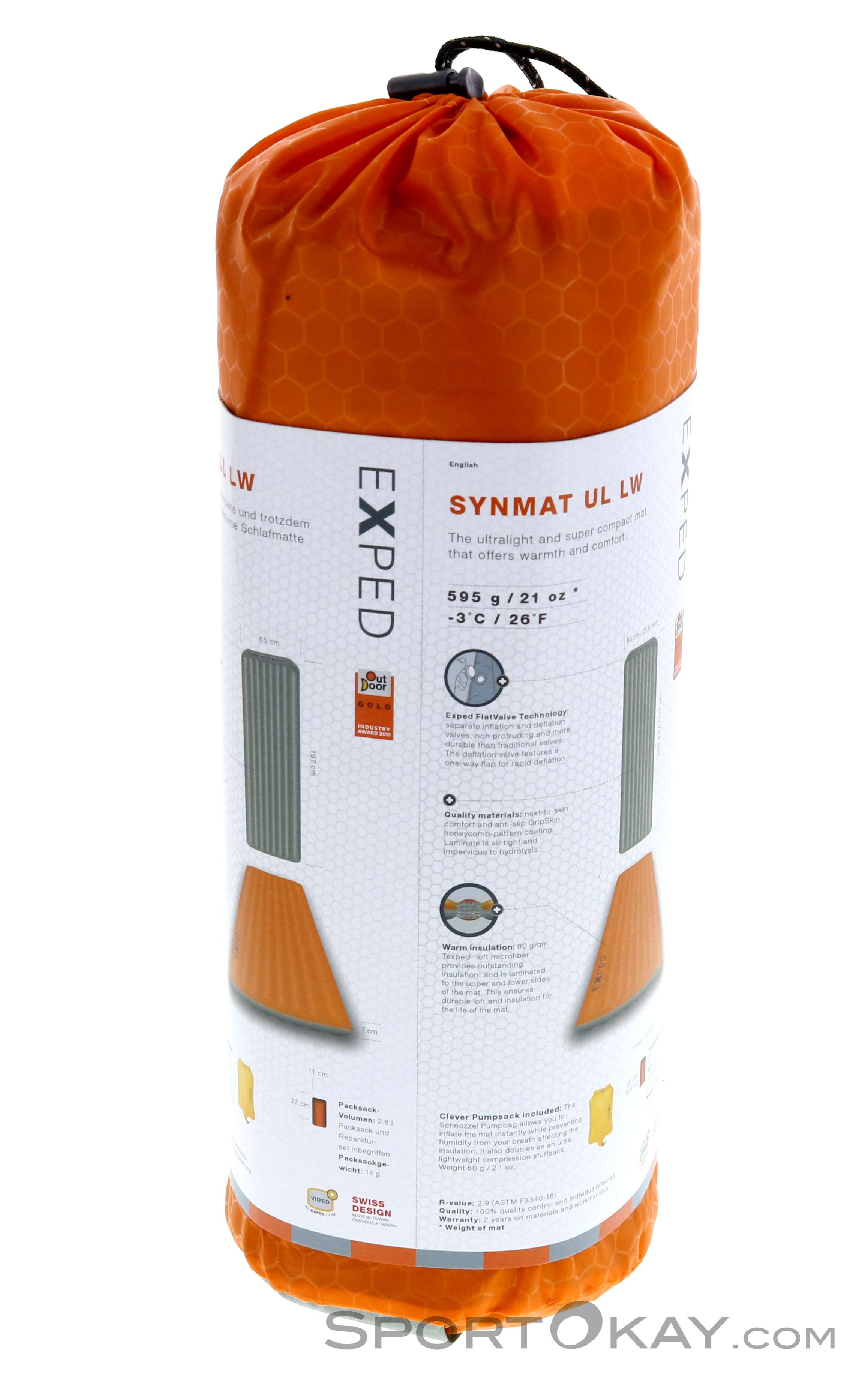 Exped SynMat UL LW 197x65cm Sleeping Mat - Mats - Camping