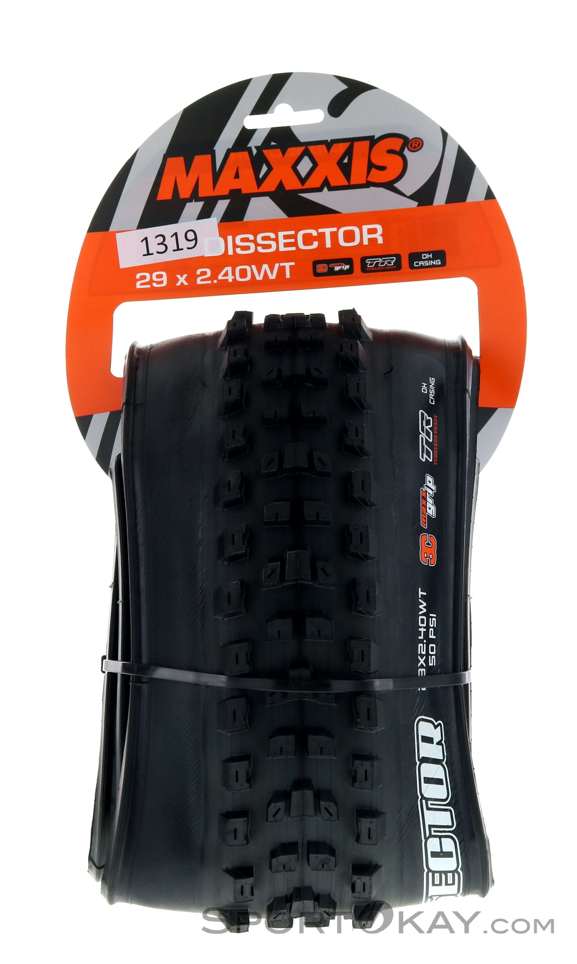 Maxxis Dissector WT 3C MaxxGrip TR DH 29 x 2,40 Tire Tire Tube