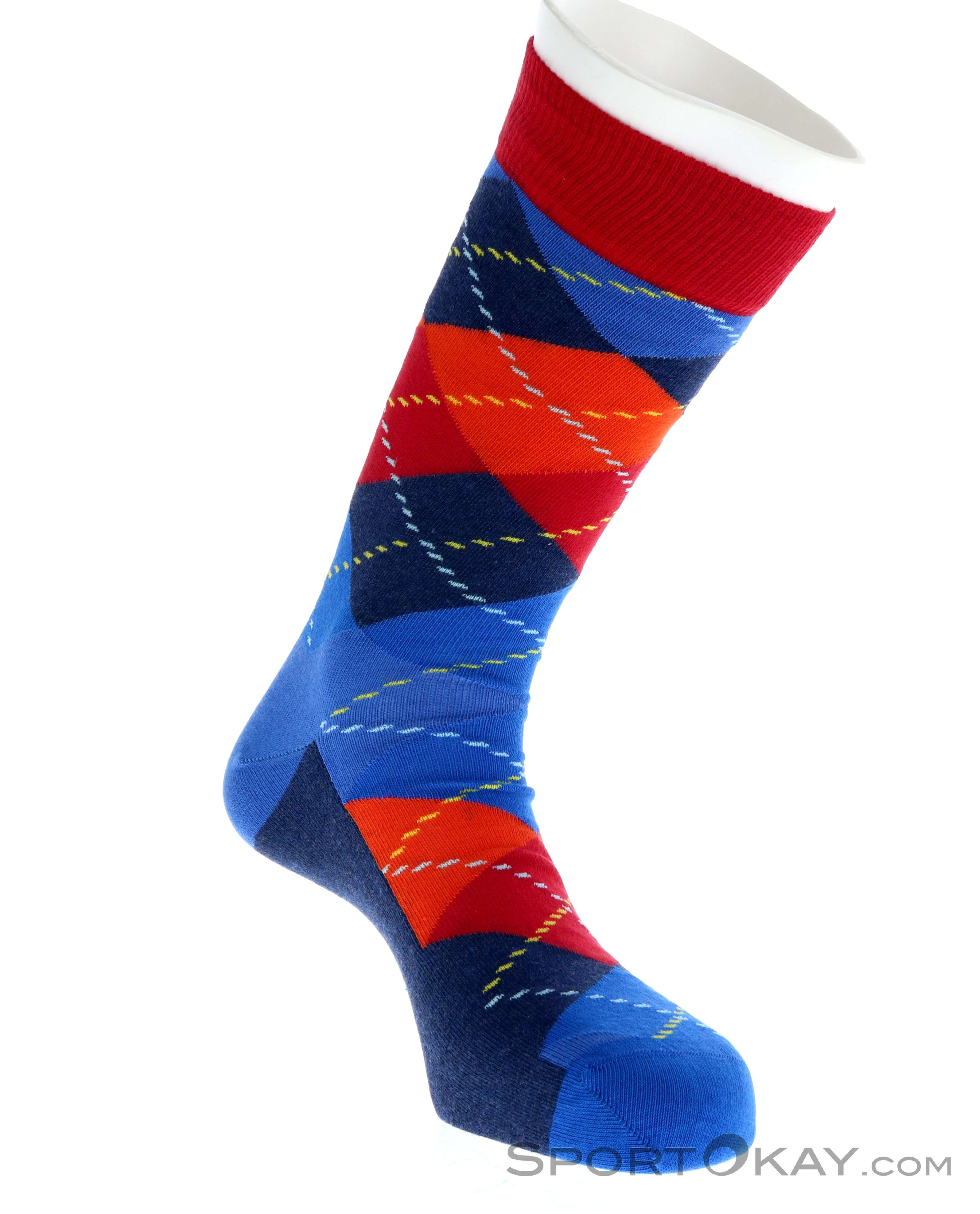 Happy Socks ARGYLE 6500 – Klassische Crew-Socken Aus Bio-Baumwolle, Gemustert Mit Punkten & Karos, Verstärkt An Ferse Und Zehen