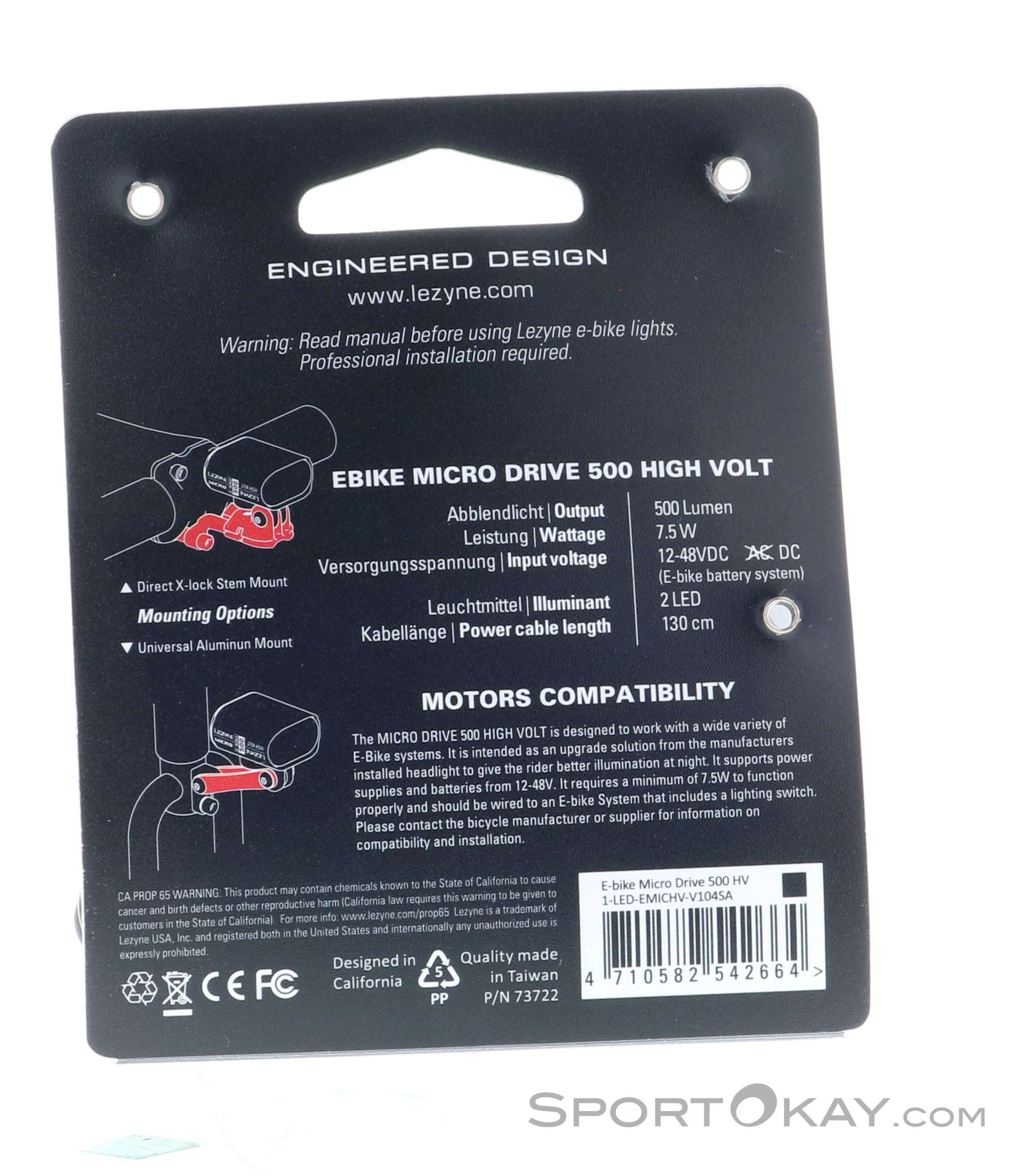 Lezyne Micro Drive 500 HV Bike Light Front Bike All