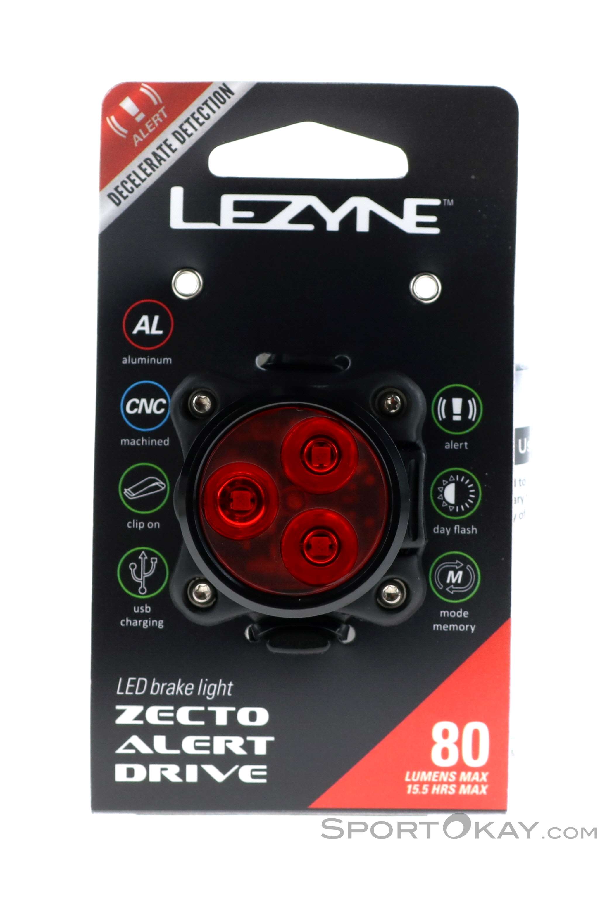 Lezyne Zecto Alert Drive Bike Light Rear Bike All