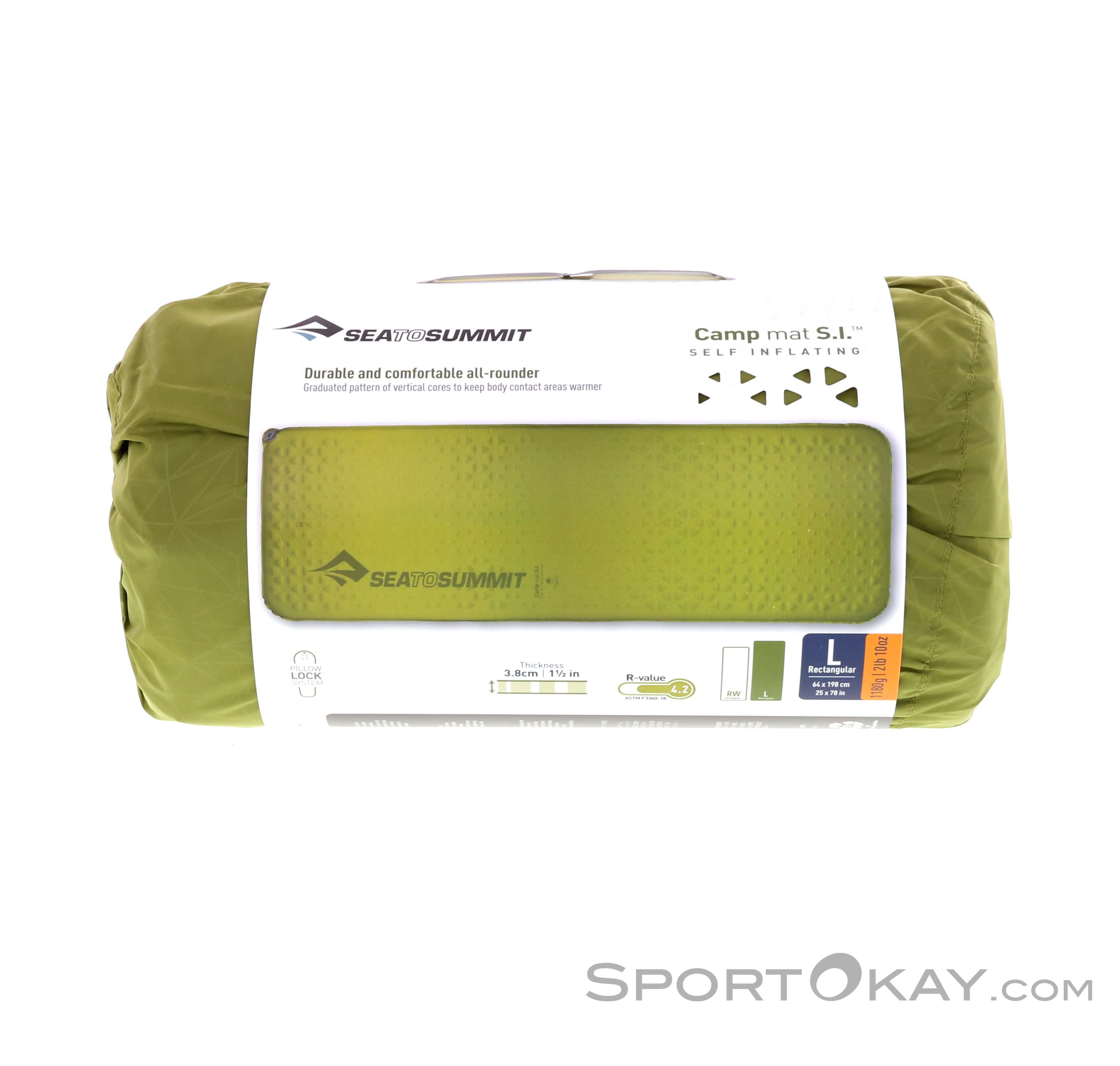 Sea to Summit Camp Mat S.I. グリーン Camp Self Inflating Affordable Sleeping Pad | Sea to Summit
