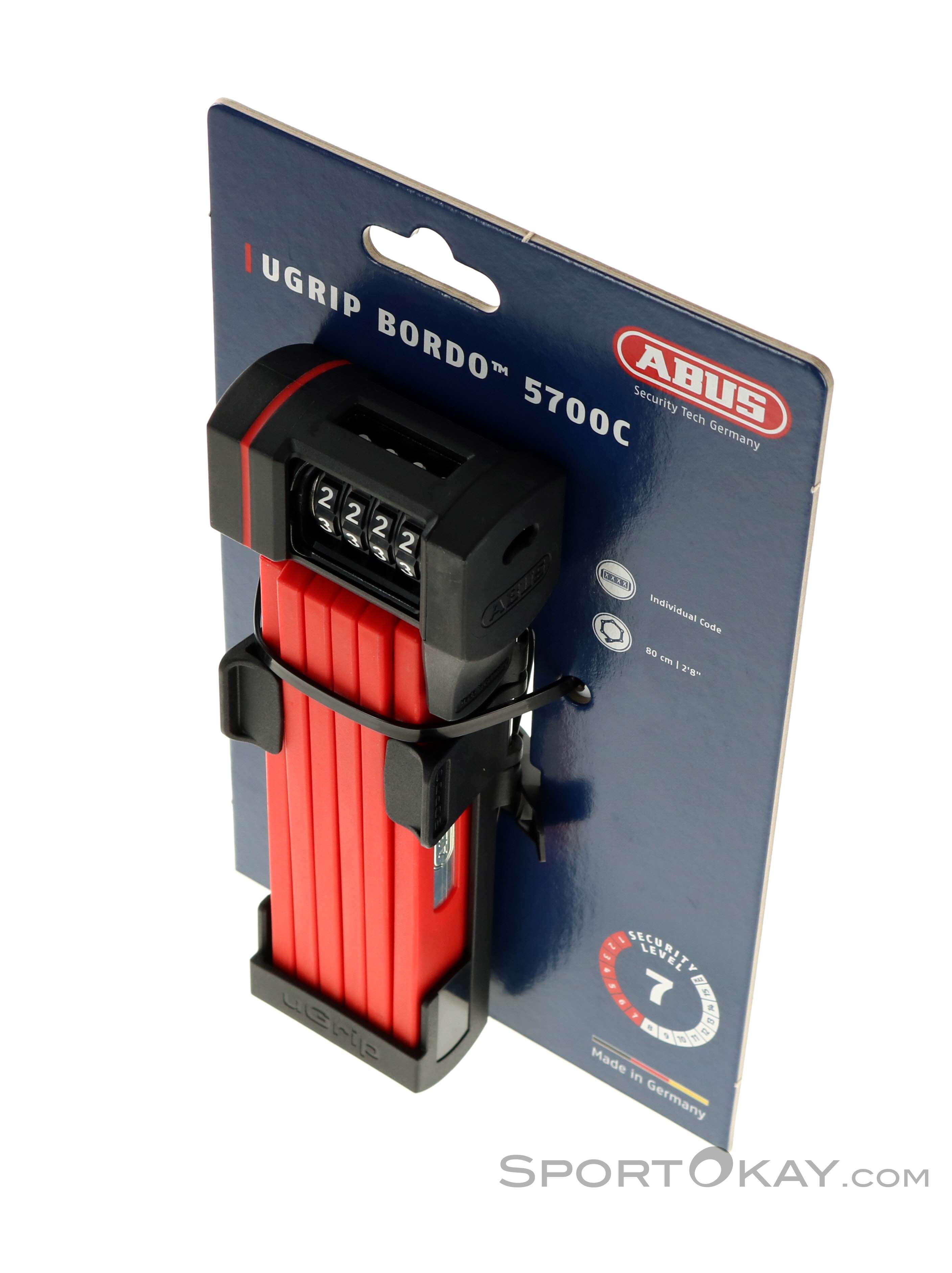 Antivol Vélo Abus UGrip Bordo 5700C - 80 Cm - À Code Numérique - Noir