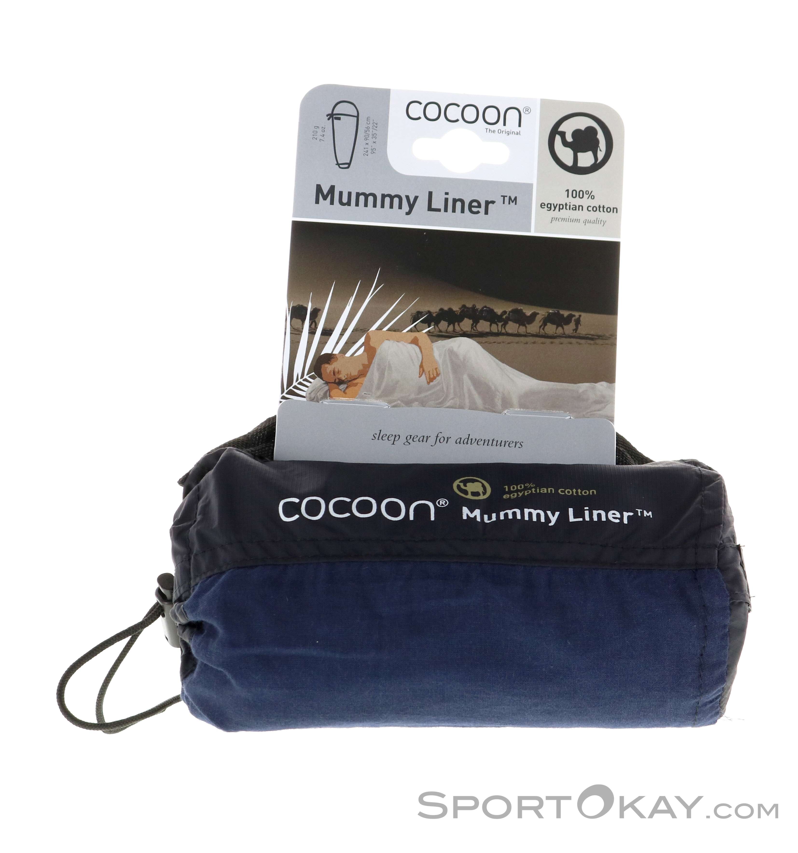 Cocoon Silk Mummy Liner - 95x35/22 Inch Ultralight Sleeping Bag Liner For Camping & Travel