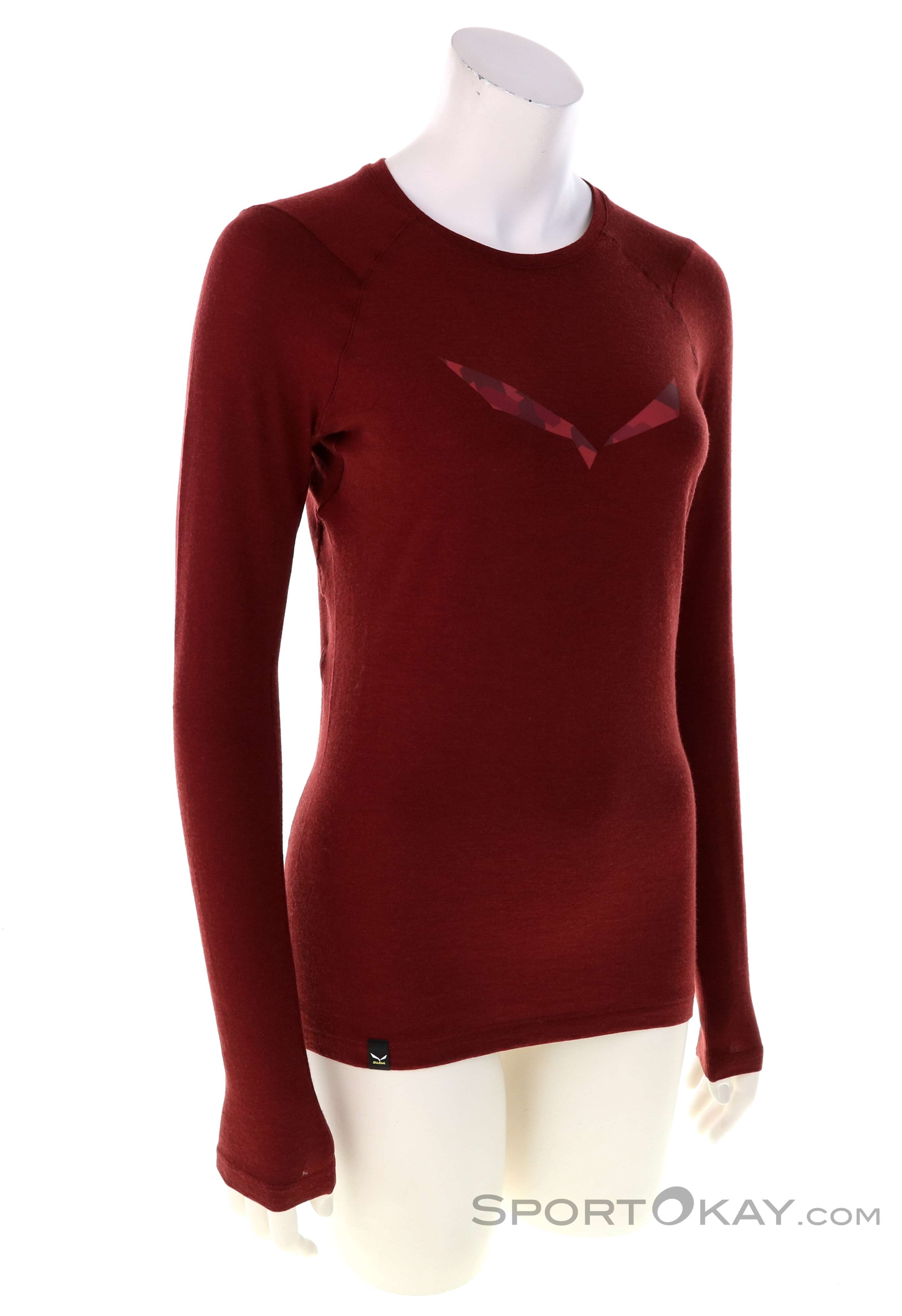 SALEWA Solidlogo Dry W L/S T-Shirt Manica Lunga Donna: Tecnica Traspirante E Ad Asciugatura Rapida In Drirelease, Morbida E Antibatterica Per Trekking