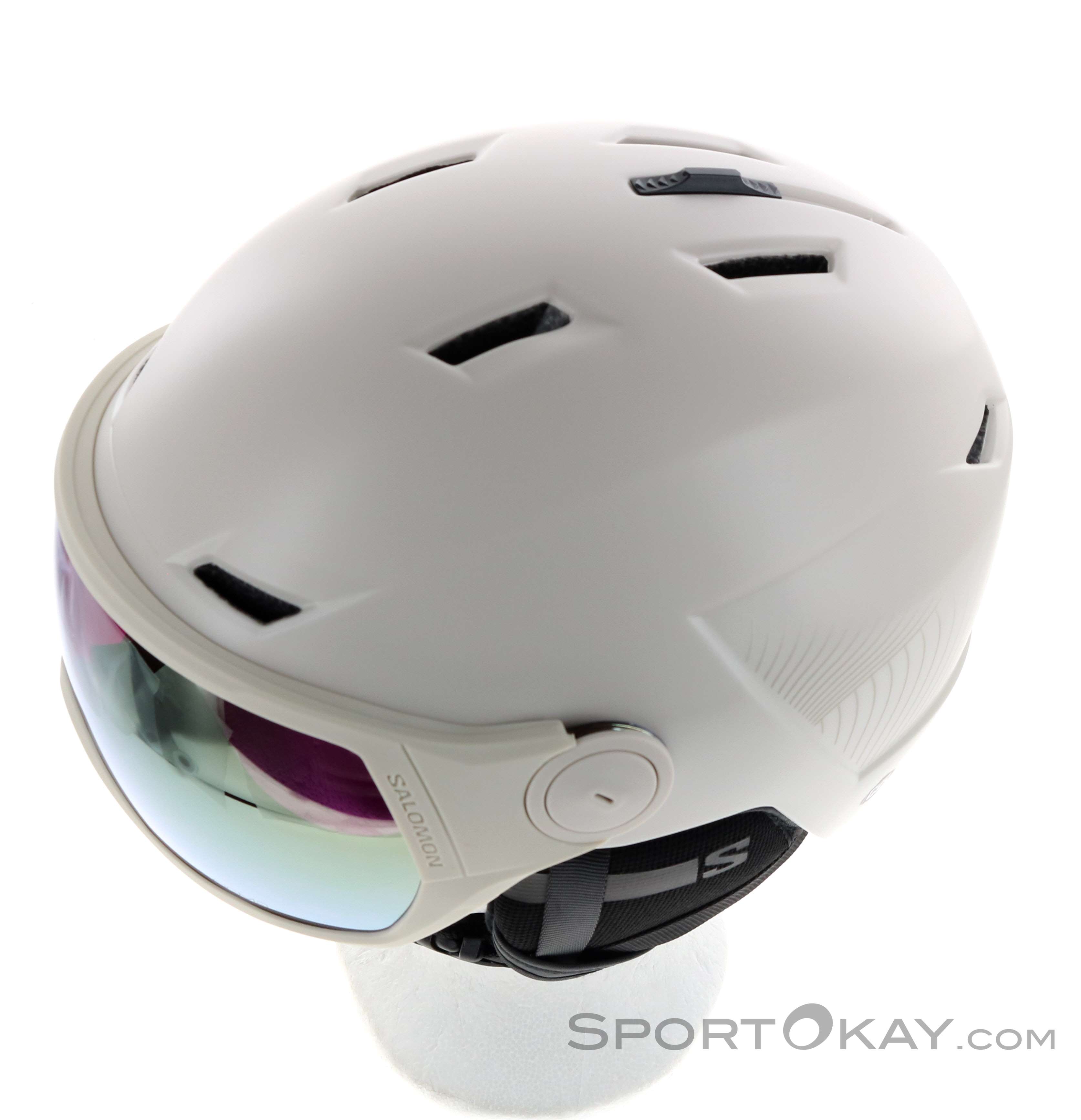 ladies salomon ski helmet Sight youll be prepared thanks to the safety EPS 4D foam and EPP inserts in critical impact zones Salomon Icon LT Visor Helmet