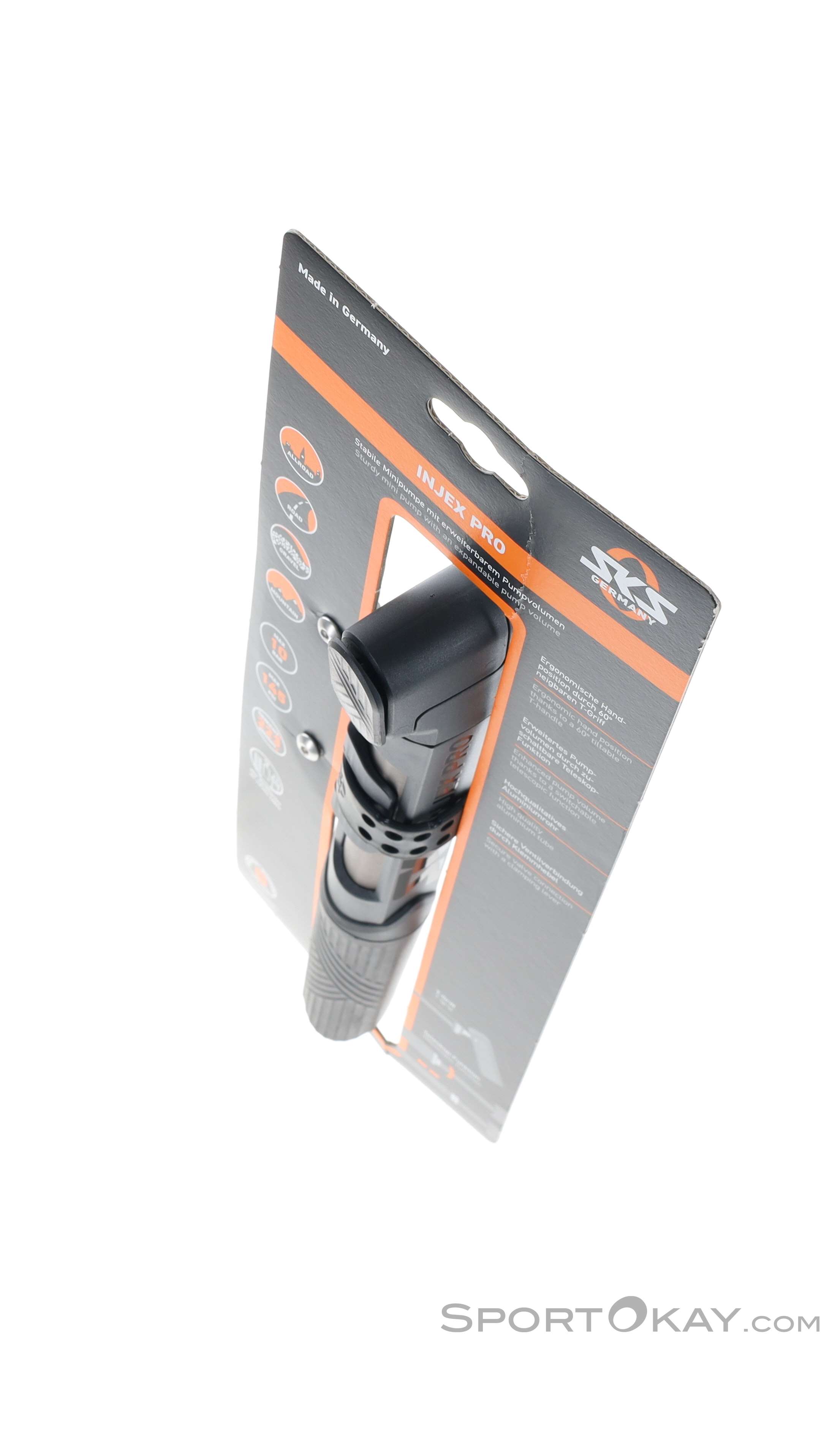 Mini Pompe à Vélo SKS Injex Pro – Poignée T Ergonomique, Télescopique, Compatible Toutes Valves, Noire Et Compacte