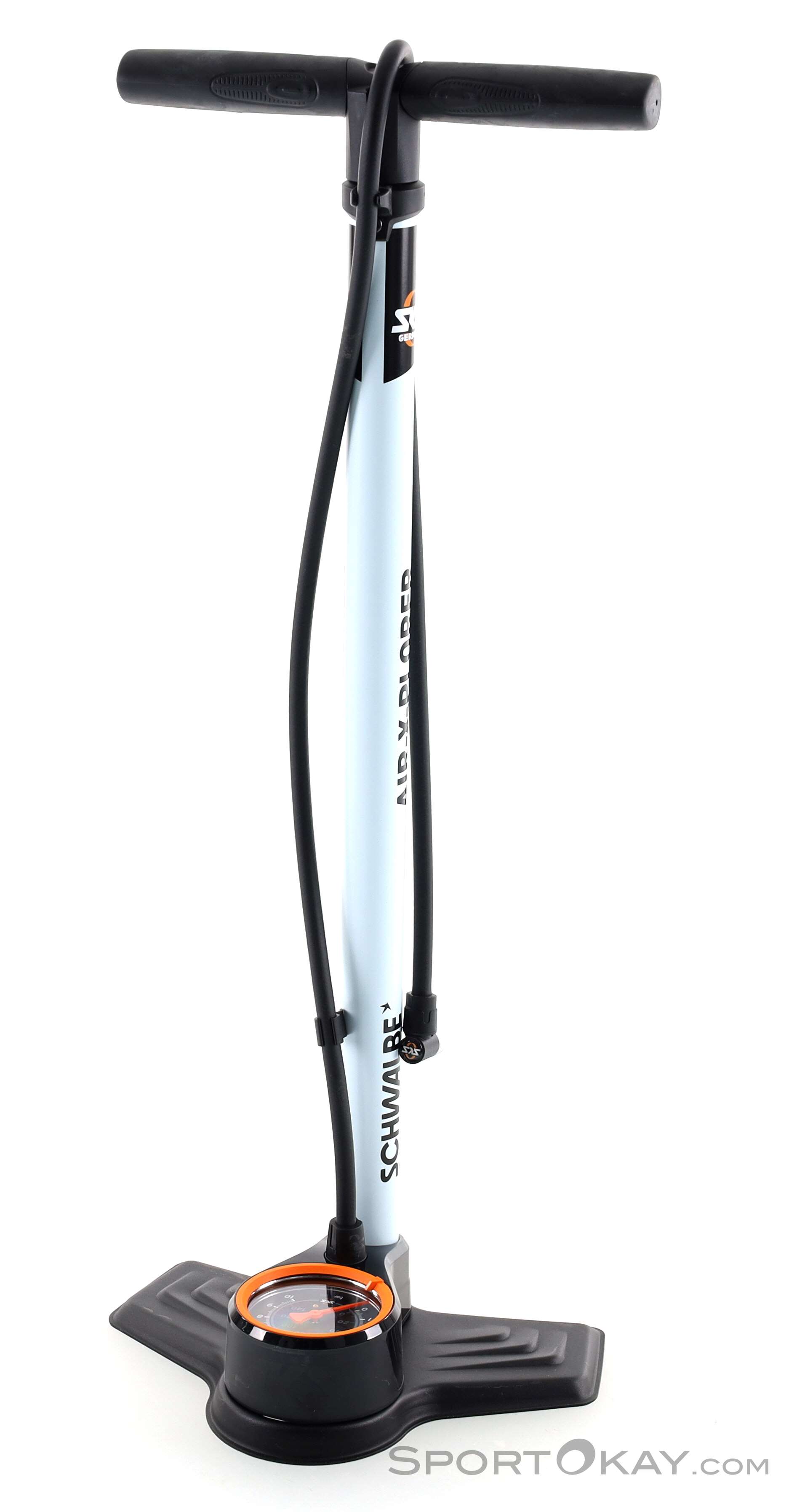 SKS Germany Pompe à Pied AIR-X-PLORER CLIK Valve 10.0 - Manomètre Précis Et Tête Innovante
