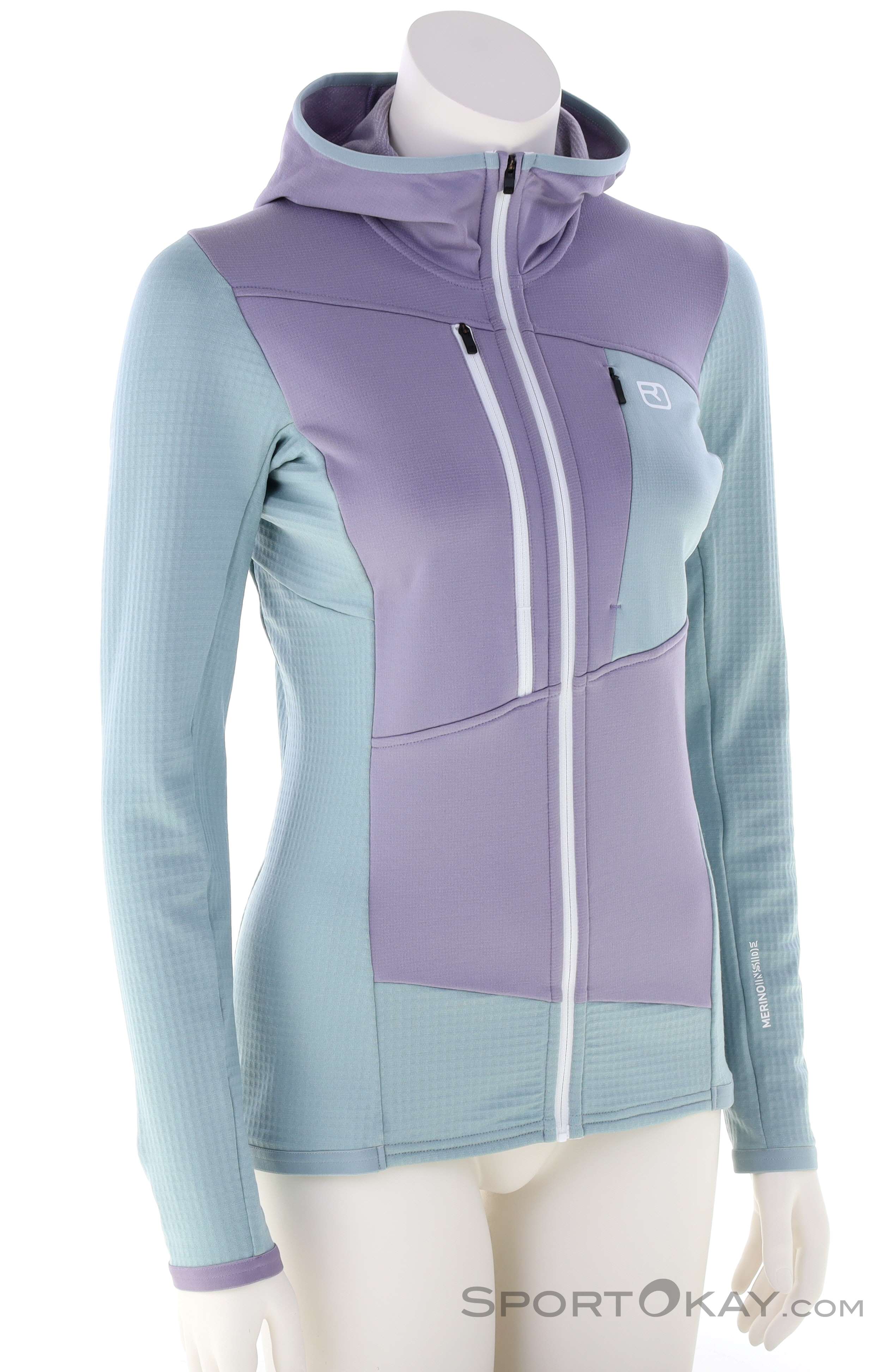 Ortovox Fleece Grid Hoody Damen Fleecejacke, Ortovox, Hell-Blau, , Damen, 0016-12003, 5638282774, 4255736205533, N1-01.jpg