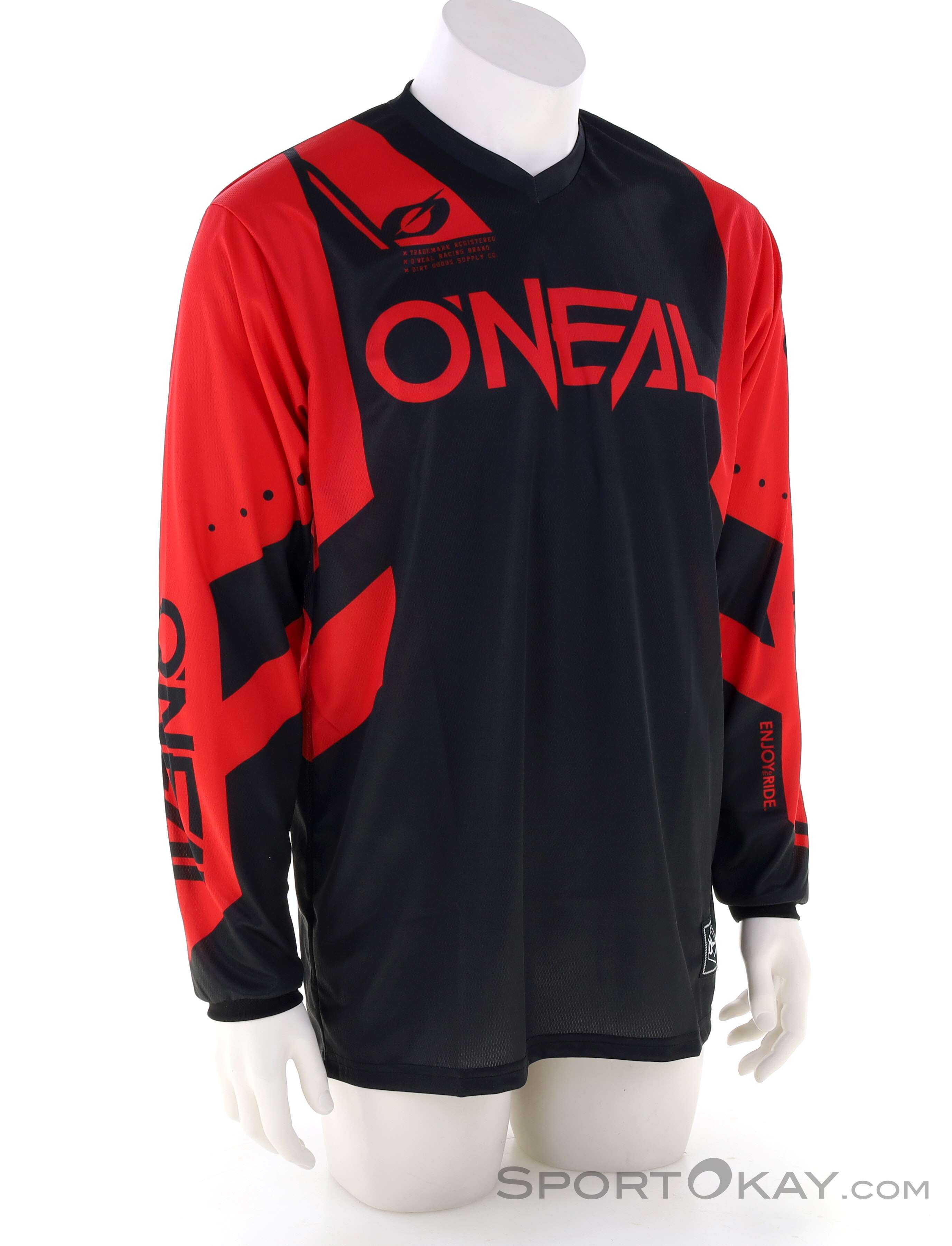 O'NEAL Herren Jersey Element Racewear – Atmungsaktiv Mit Ellenbogenpads, Rot (100% Polyester)