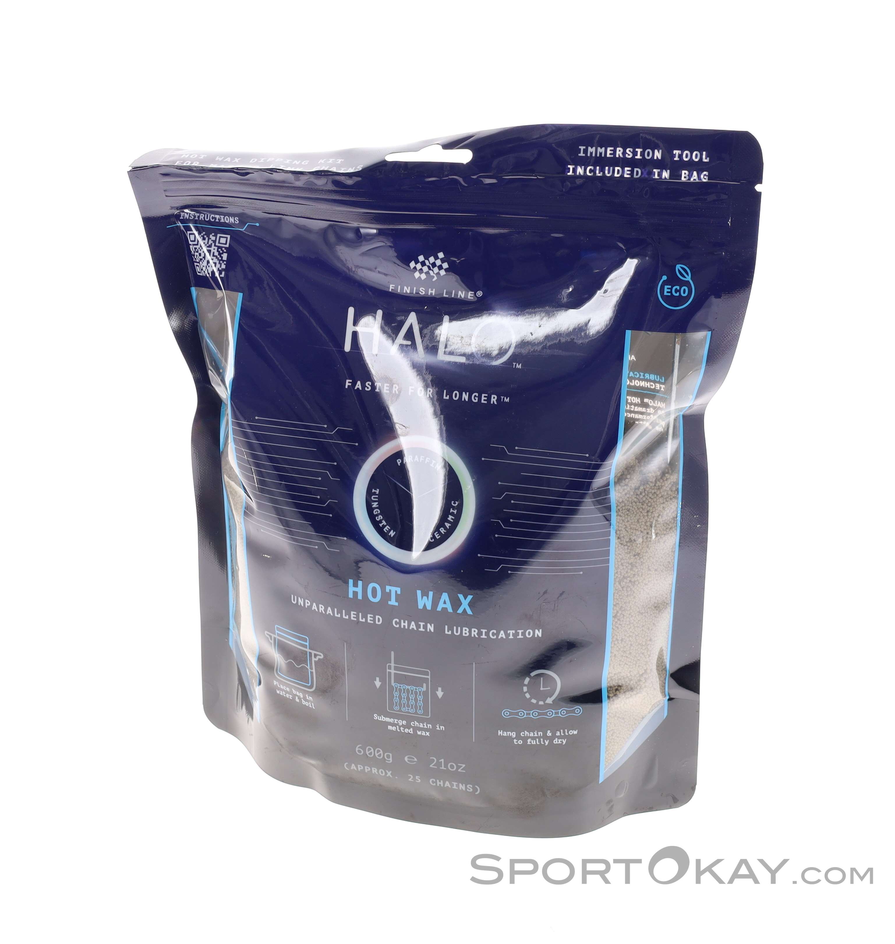 Kit Cire Chaîne Finish Line HALO – 600 G, Tungstène Creux, Céramique Boritrée, Paraffine, Outil Trempage, Jusqu’à 25 Utilisations