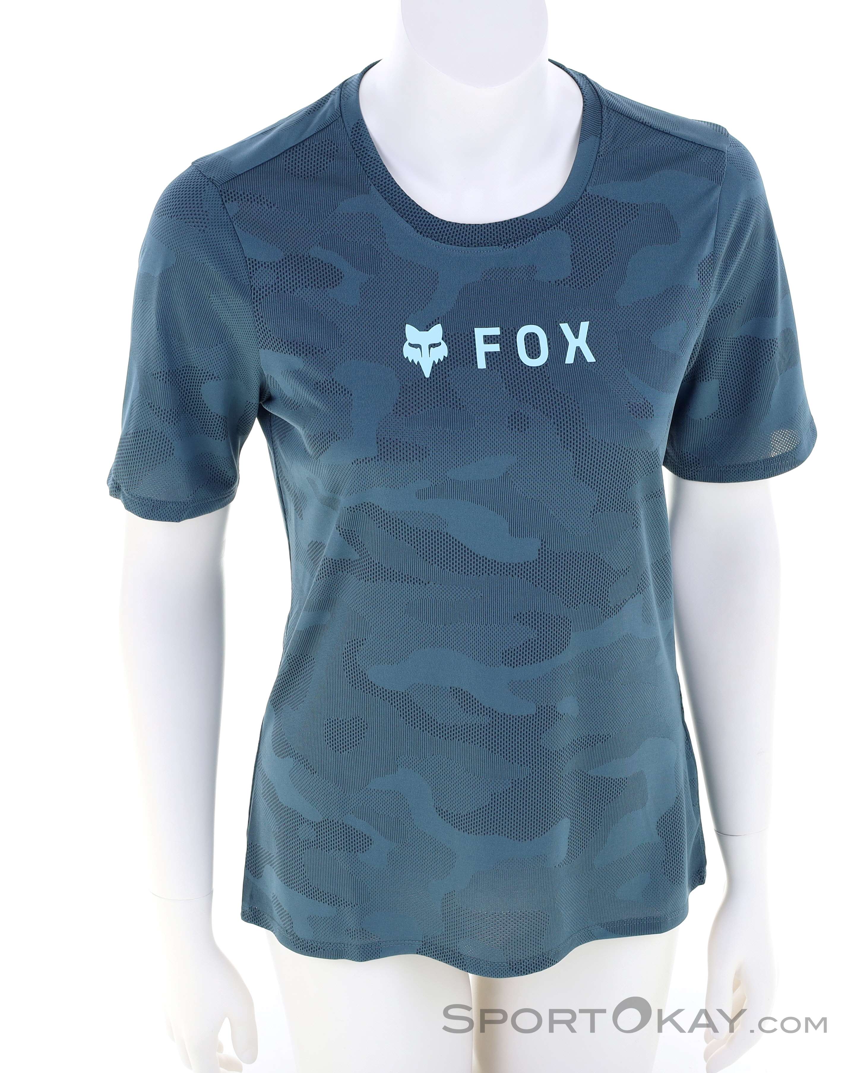 Maillot VTT FOX Ranger DR Fract Femme – Jersey Court SS Bleu – Mountain Bike Neuf