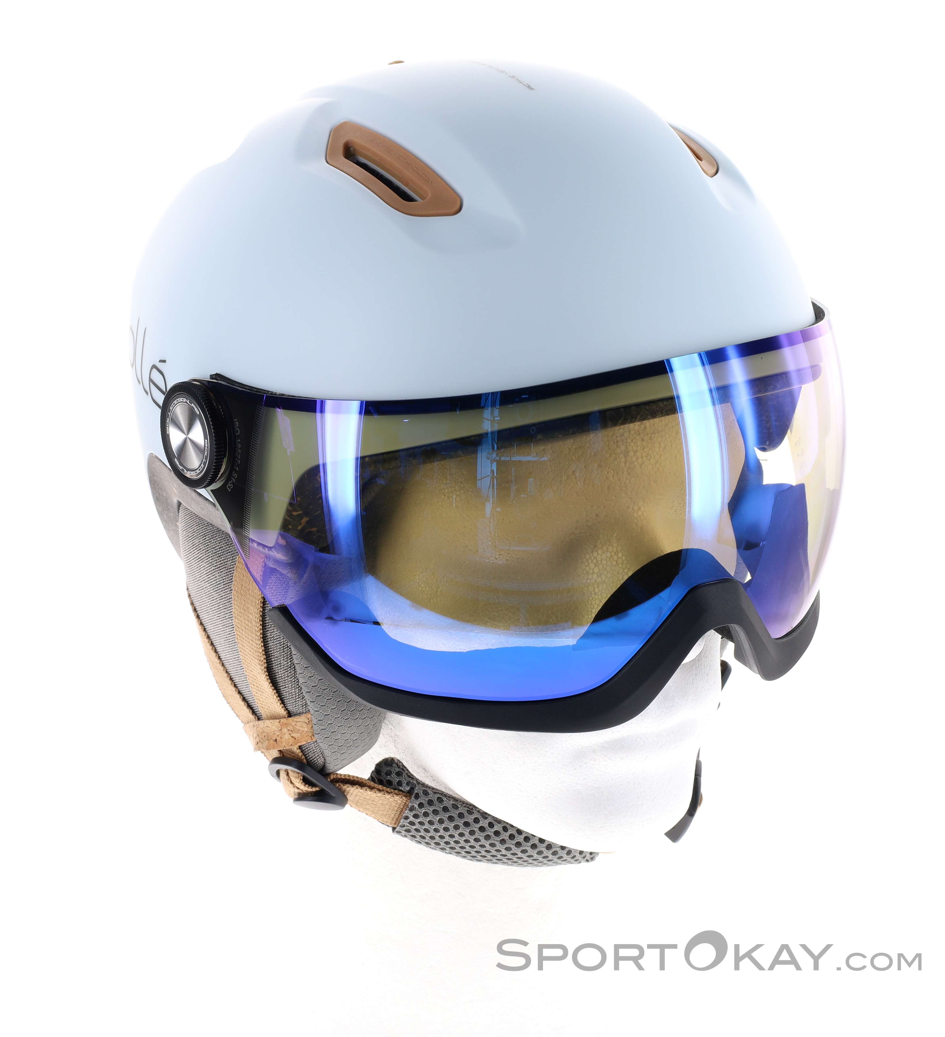 Casque De Ski Slokker Raider Free Lady - Visière Auto-tentissante - Taille L (58-60 Cm) - Doré Et Blanc