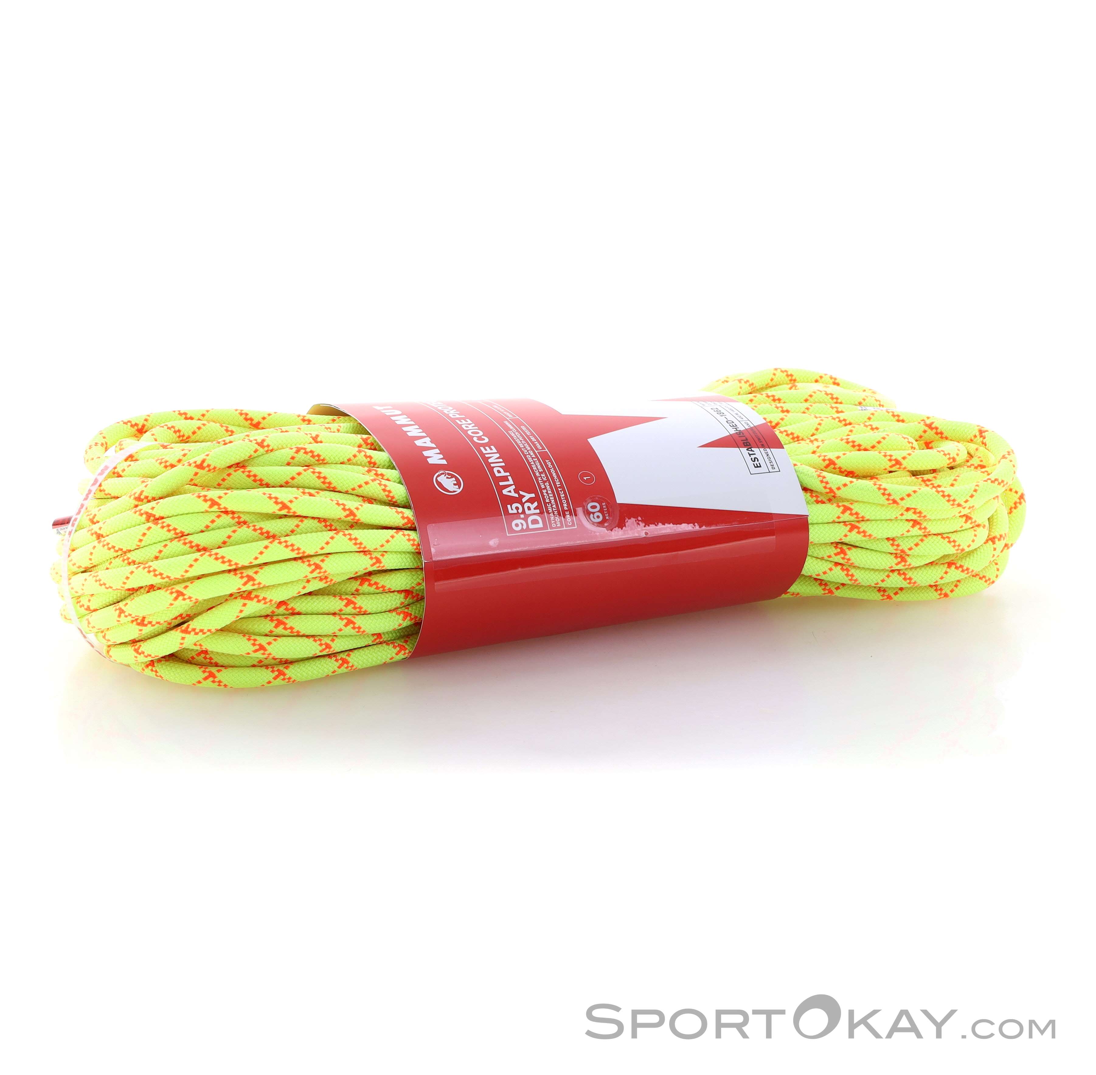 Mammut 9.5 Alpine Core Protect Dry Rope 60m Climbing Rope - Single Rope ...